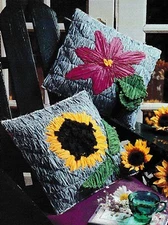 Wildflower Fabric Pillows - Sunflower & Poinsettia - Plastic Canvas Pattern ONLY