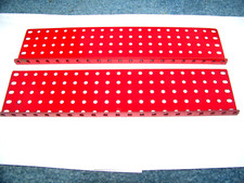 2- Gilbert Erector  18 - 5 x 21 HOLE BASE PLATES - 1960'S RED STEEL- HI SHINE