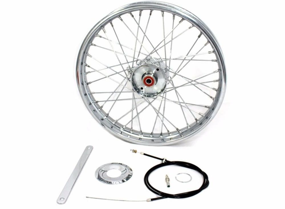 ttハーレー　21インチ　ミニドラムブレーキ Chrome 21 x 1.85 Mini Drum Brake Wheel Chopper Stopper