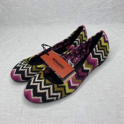 Missoni for Target Ballet Flat Shoes Purple Zig-Zag Chevron Knit