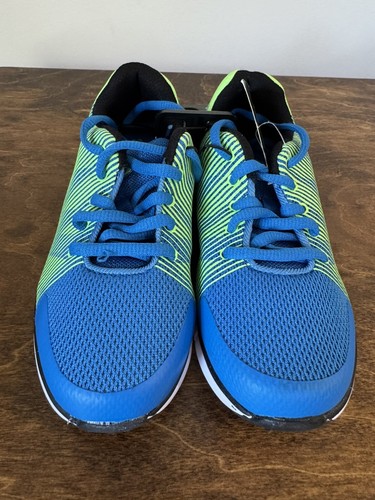 Athletic Works Youth Sz 13 Boys Blue Green Athletic Lightweight Sneakers Shoes - Picture 2 of 6