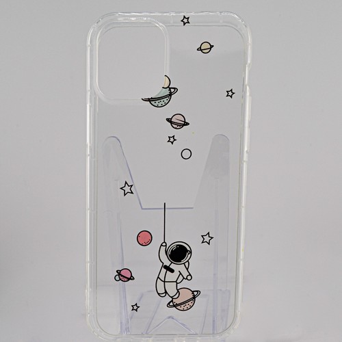 iPhone 12 & 12 Pro Clear TPU Cell Phone Case Astronaut Planets & Stars NEW - Picture 2 of 2