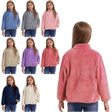 DE Unisex Kinder Fleece-Jacke Strickfleecejacke Warme Fleecejacke Winter Mantel