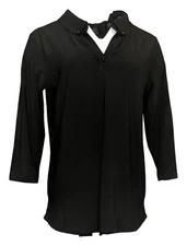 Attitudes by Renee Regular Como Jersey Smock Back Tunic-Black-Large A455028