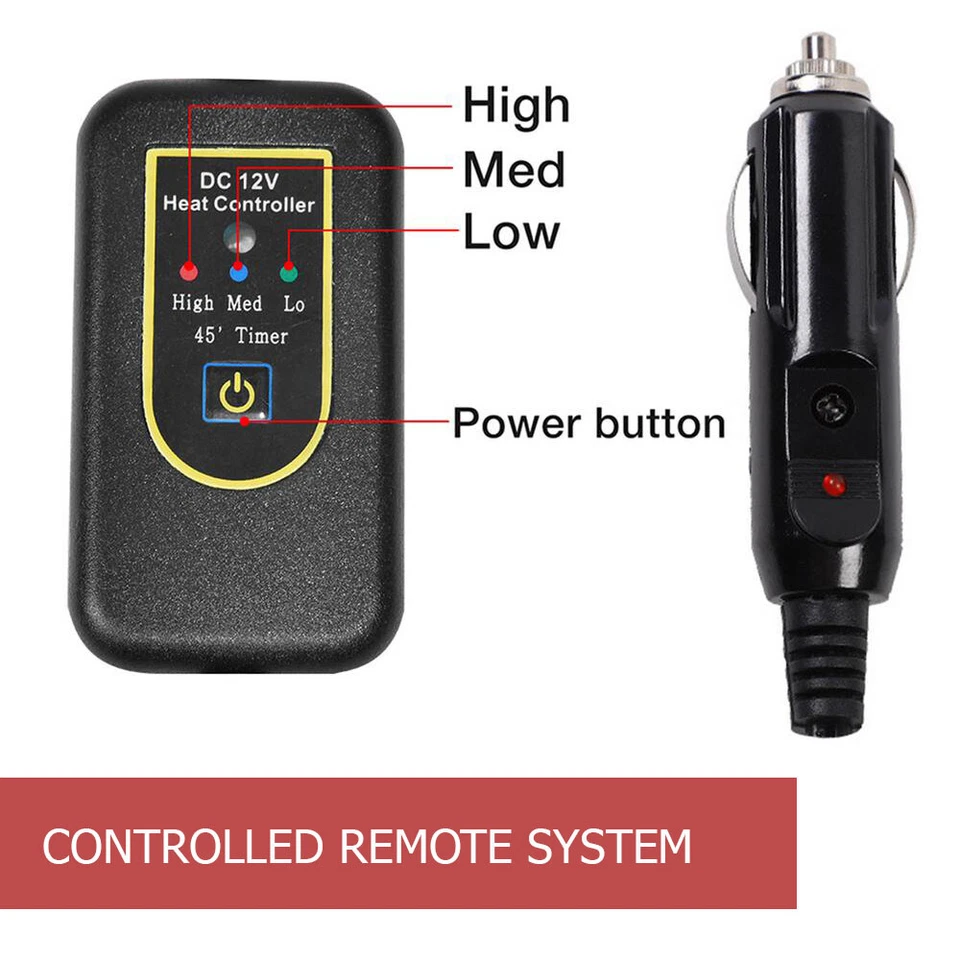 Manta de coche polar térmica 12V con controlador para temporizador y niveles de calor Foto 2 de 4