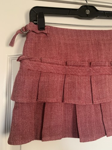 BCBG Girls Pleated Mini Skirt Layered Short Cherry Size 10 NWT - Picture 2 of 3