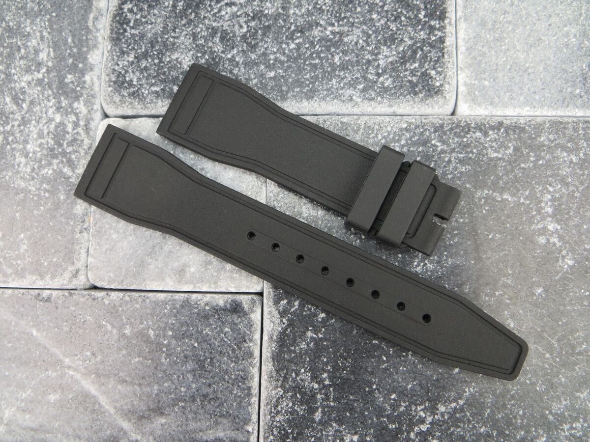 New 20mm Genuine Rubber Strap Black Blue Diver Watch Band New 20mm Genuine Rubber Strap Black Blue Diver Watch Band