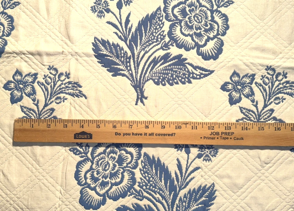 Tecido reversível holandês azul creme floral algodão matelassê decoração amostra #9 - Imagem 4 de 4