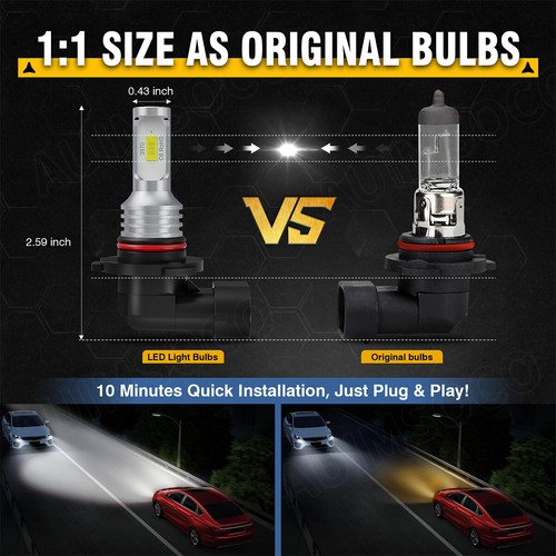 LED Headlight Kit Bulbs Combo 4x 9005+9006 For GMC Sierra 3500 2001-2006 24000LM - Picture 4 of 10