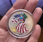 2000 Painted Walking Liberty American Eagle One Dollar Coin 1 Oz Silver Bullion