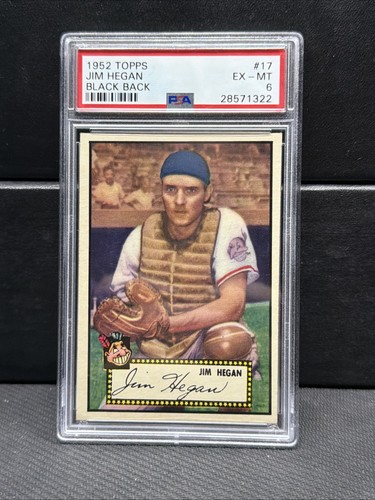 1952 Topps - #17 Jim Hegan (Black Back) - PSA 6