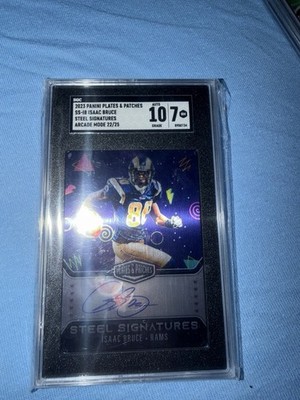 2023 Panini Plates & Patches - Steel Signatures Isaac Bruce Arcade Mode /25 psa8