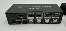 PWay 4K@60Hz HDMI USB Switch 4x1 PC to Monitor Controller Black