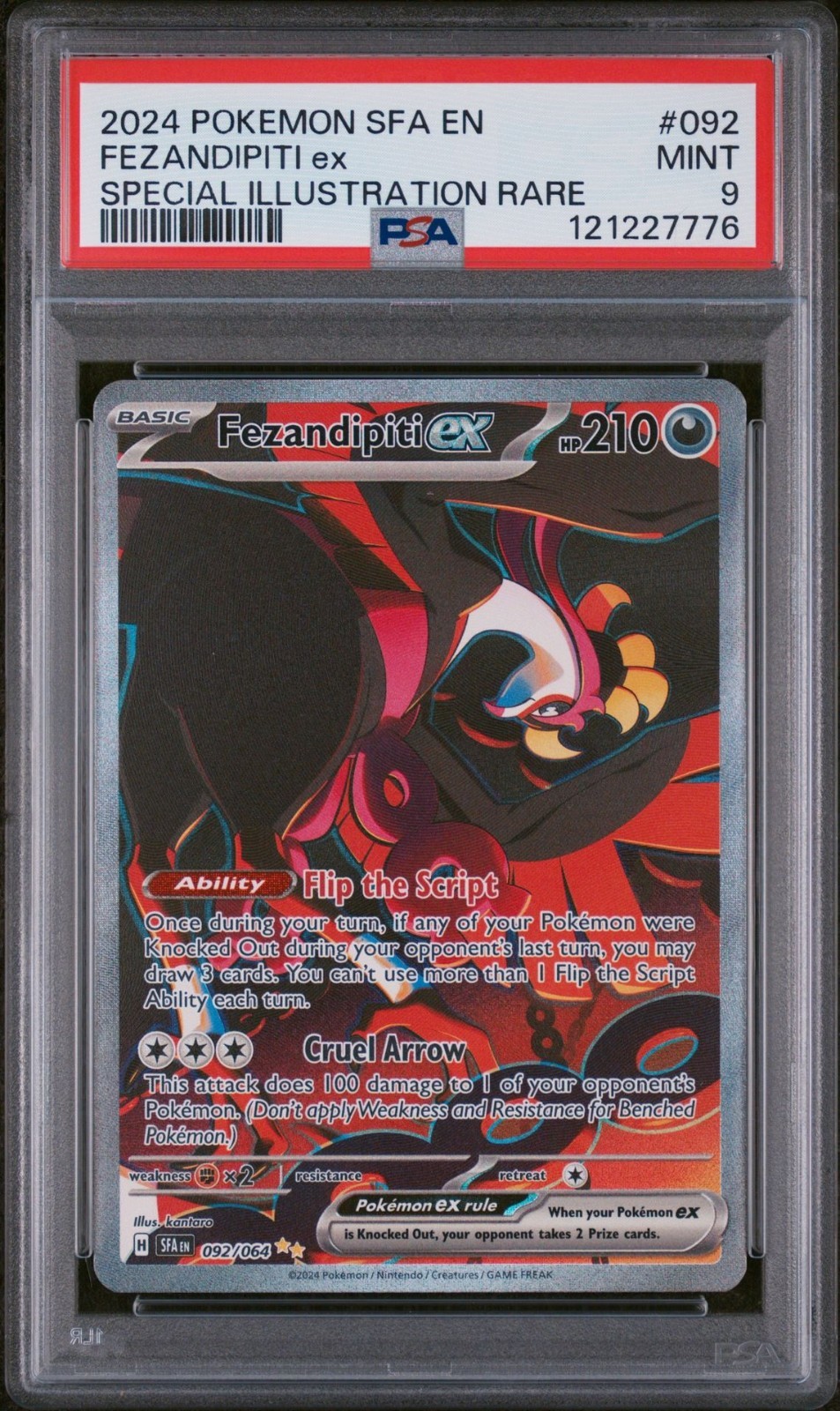 PSA 9 - Pokemon Shrouded Fable Fezandipiti Ex #92 - Special Illustration Rare