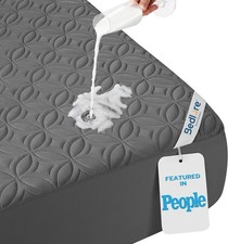 Waterproof Mattress Protector Full Size Gray Quilted Deep Pocket Fits 6 to 15 in