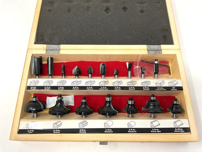 (C) Craftsman Router Bit Set 17 Piece Assortment Woodworking Tool Kit ...