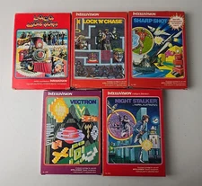 Intellivision 5 Games Loco Motion Lock N Chase Sharp Shot Vectron Night Stalker