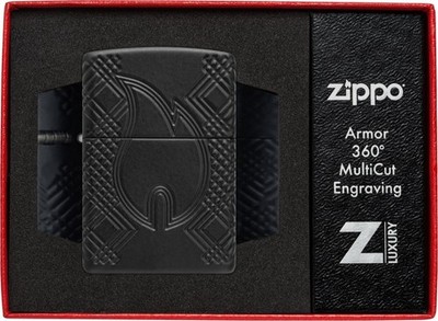 ZIPPO - BENZIN - FEUERZEUG - ARMOR CASE DEEP CARVED - ZIPPO FLAME  - NEU 2025