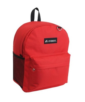 Everest Classic Laptop Backpack w/Dual Side Mesh Pocket Medium Red