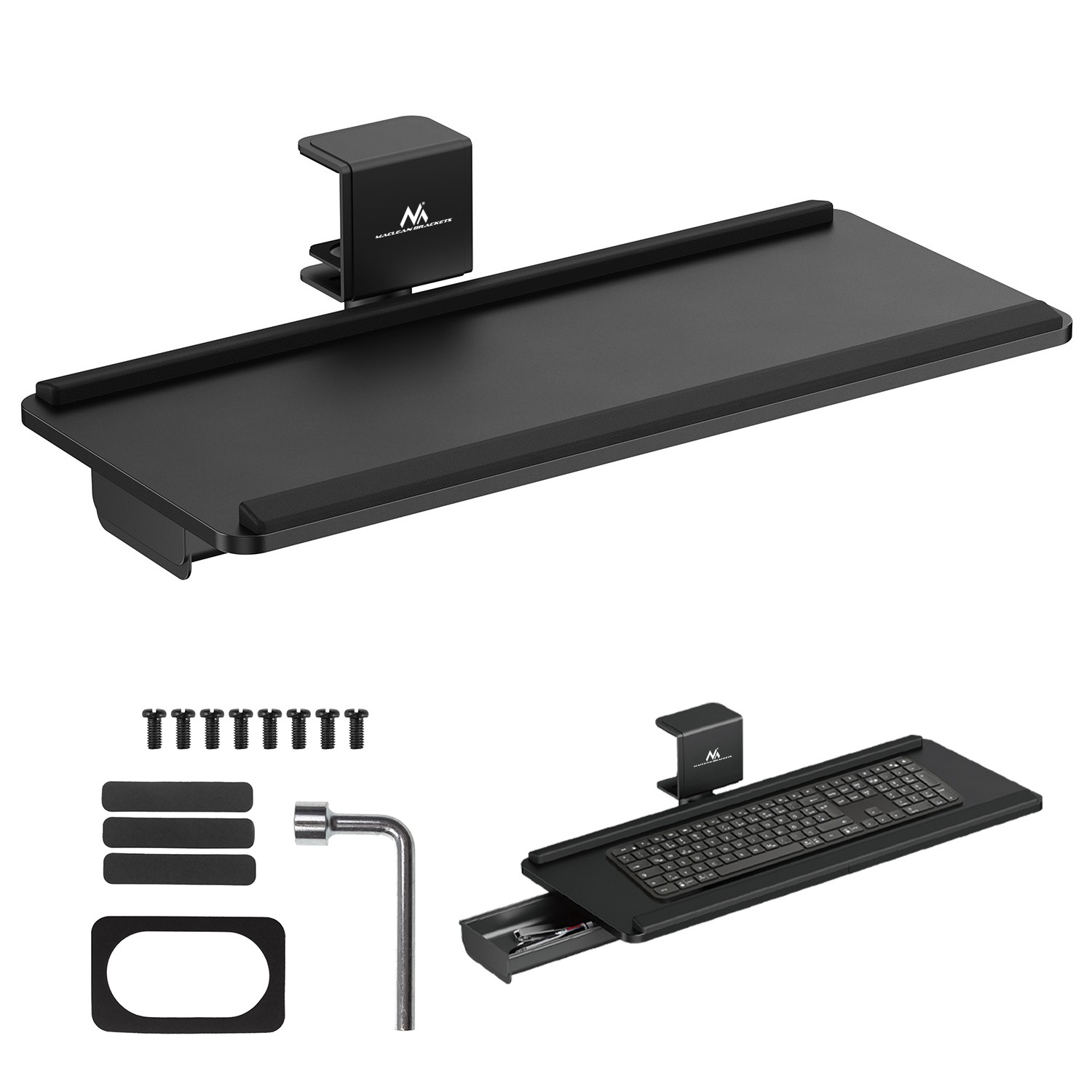Soulagez vos bras avec le support clavier sous bureau Maclean MC-108 B