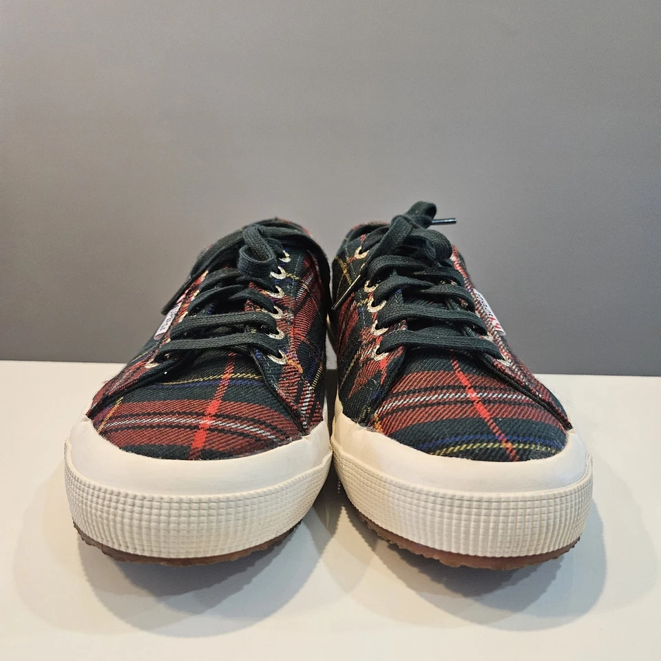 Superga Womens Size US 8 EU 39 Tartan Plaid Chunky Sole Sneakers Red Green  - Image 4 of 4