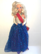 Vintage 1989 Mattel Unicef Barbie Doll Red, White, and Blue Dress 1920 Blonde
