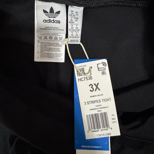NEW Adidas Originals Cotton 3 Stripes Tights Size 3XL Mid Rise Tight Fit Jersey - Picture 9 of 15