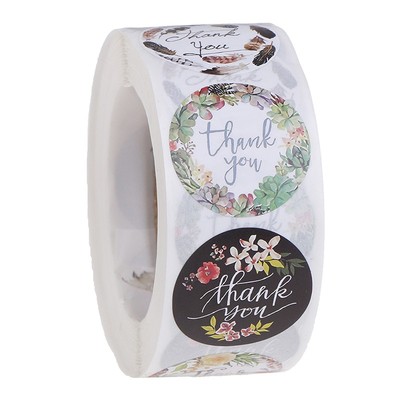 500X/Roll Thank You Sticker Handmade Love Aufkleber Danke Handgemacht Scra.ko