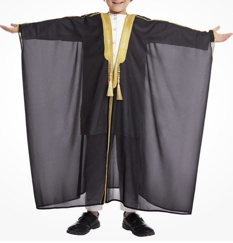 Abaya Dubai Kids Chiffon Cardigan Eid Muslim Boys Robe Jubba Thobe Arab Islamic