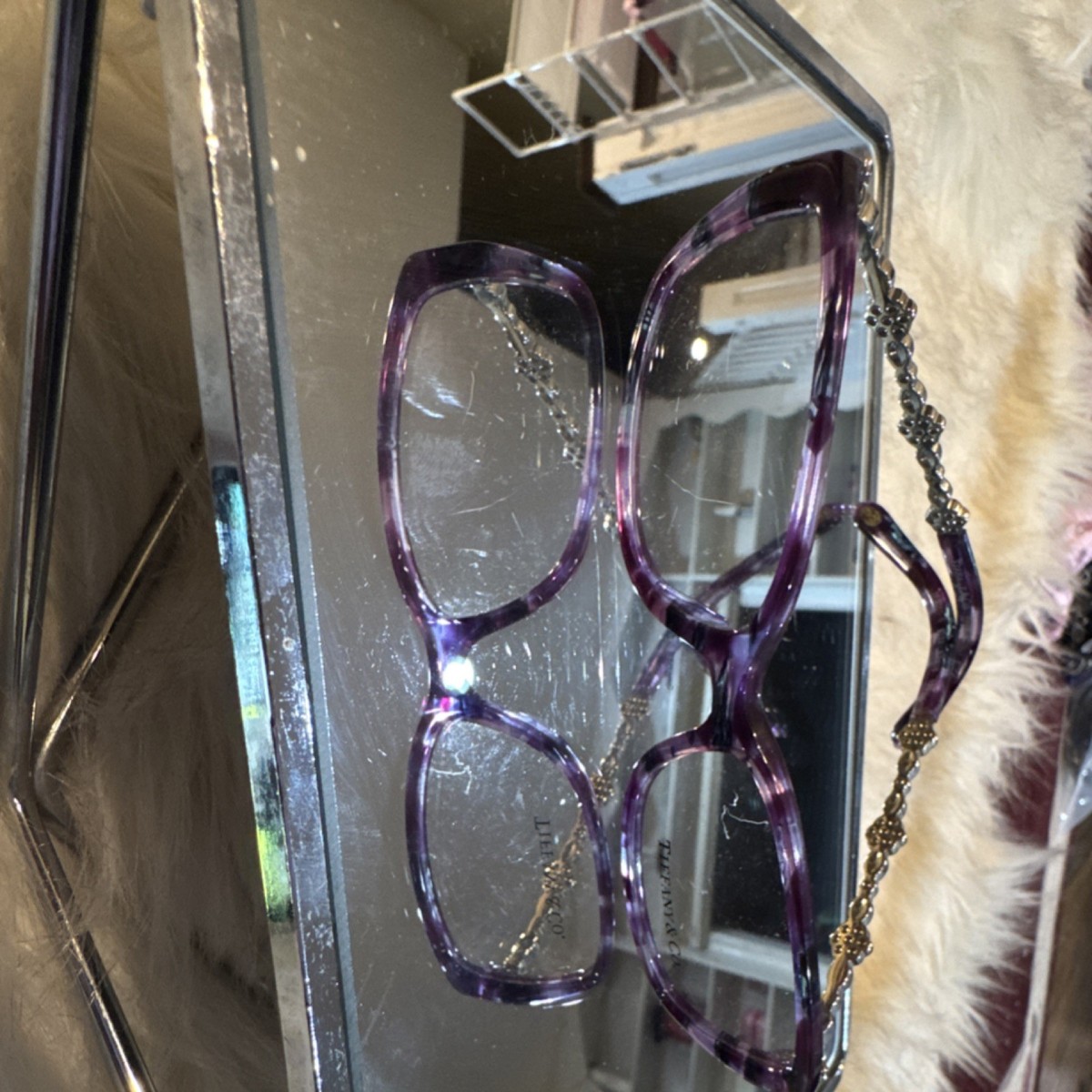 Tiffany & Co. Purple Eyeglass Frames Plastic Full Rim  display picture 3