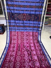 odisha sambalpuri silk pata saree fall and Pico done with un - Handmade in India