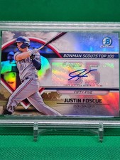 2023 BOWMAN SCOUTS TOP 100 JUSTIN FOSCUE #BTP-55 AUTO /99 PSA 9 - RANGERS