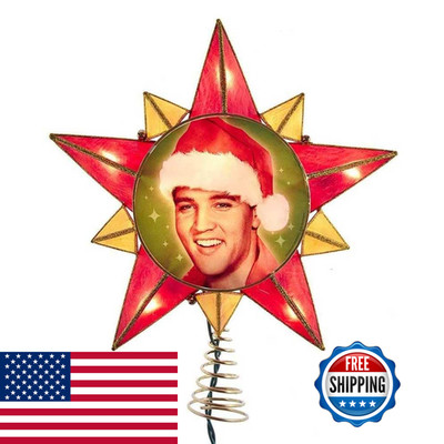 Elvis Presley 10-Light Elvis Capiz Star Treetop Multicolor