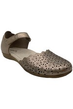 Earth Leather Perforated Mary Janes Brynn Pewter