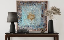 Quadro Astratto Materico 50x50 Colore Acrilico Pezzo Unico Con Firma D’autore