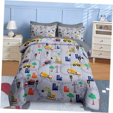 7 Pcs Comforter Set Size, Construction Vehicles Car Queen Cartoon Car 5
