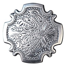 C-TY08 Set Of 8 Western Screw Back Concho Antique Silver Finish Floral Saddle