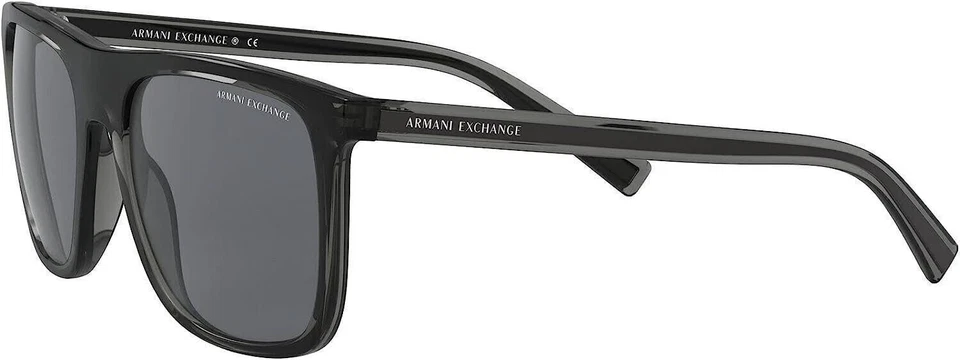 Óculos de sol quadrado masculino A|X ARMANI EXCHANGE AX4102S, preto/cinza brilhante, 56 mm - Imagem 3 de 4