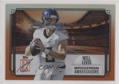 2024 Topps Signature Class Gridiron Ambassadors Orange 45/50 Will Levis dq2