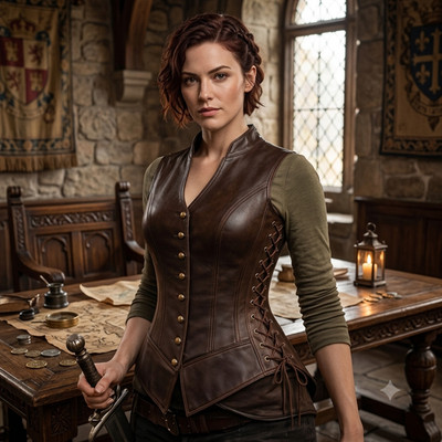 Custom Made Women Leather Corset Vest Renaissance Medieval Steampunk Costume Top