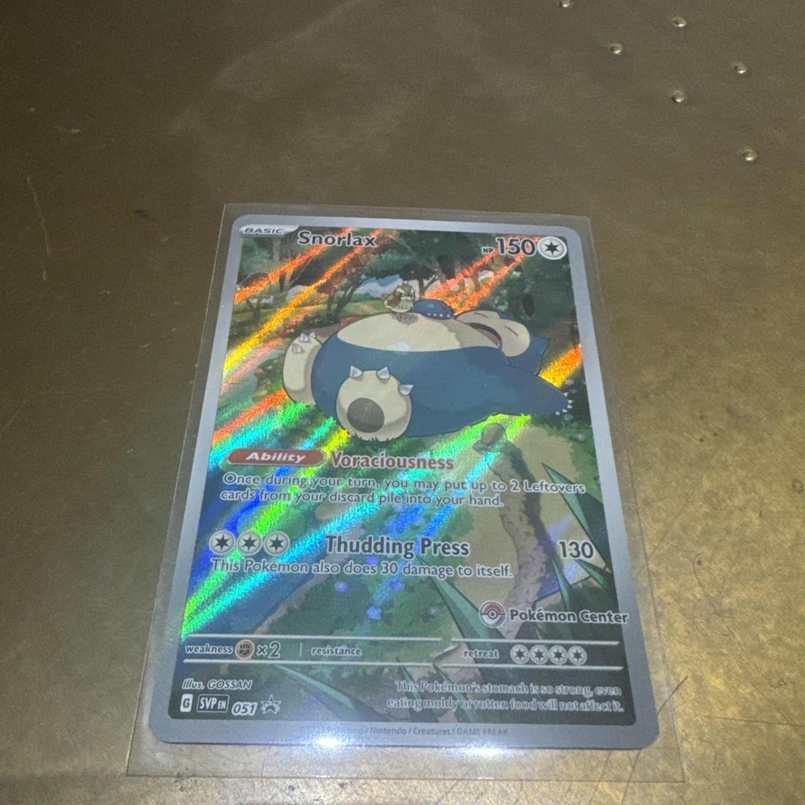 Pokemon Center Snorlax Stamp Promo SVP 051 Scarlet and Violet 151 NM Condition