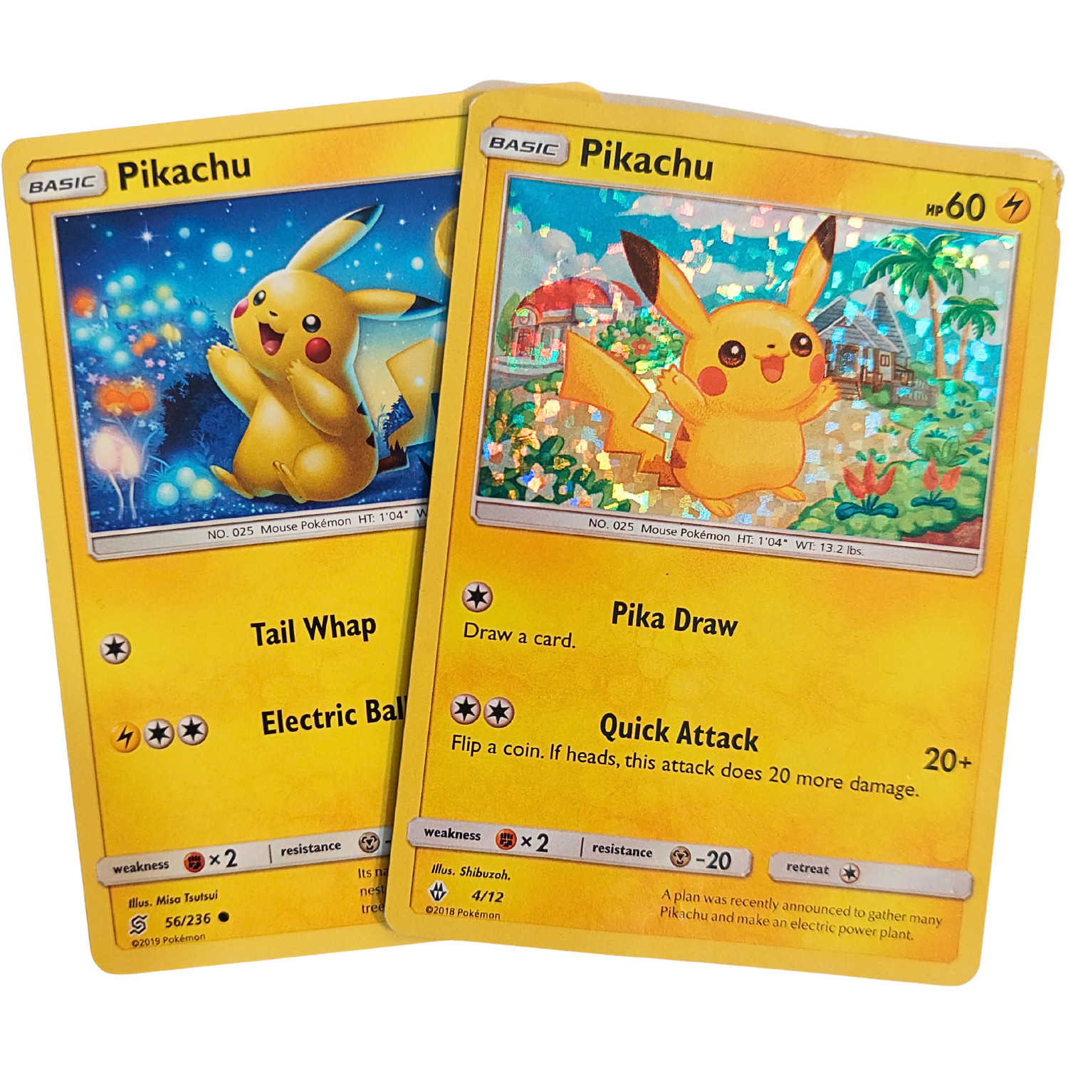 Holo Pikachu 4/12 McDonald's Promos 2018 & 56/236 Unified Minds Pokémon TGC Card