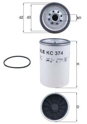 Neu - Mahle KC374D Kraftstofffilter-image