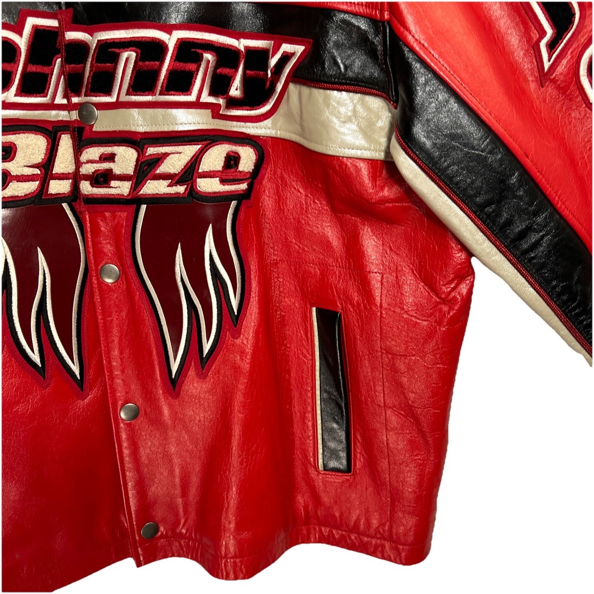 Vintage 90s Johnny Blaze Leather Bomber Hip Hop Jacket Wu Tang