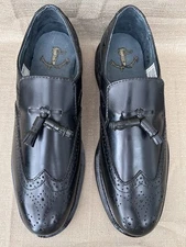 Executive Imperials Loafers Men’s 9.5 D #370 Black Leather Wingtip Shoes Tassels