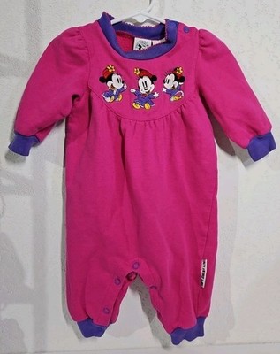 Vintage Baby Micky & Co. Baby Girl 12M One Piece Romper Embroidered Baby...