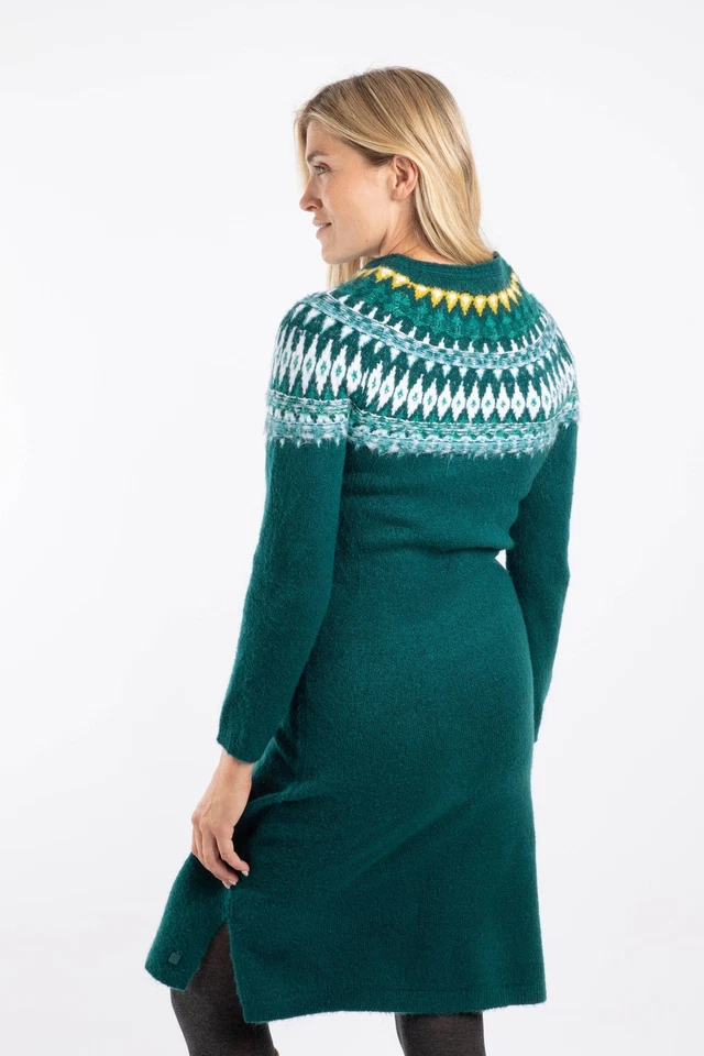 Weird Fish Dutton Fair Isle Knitted Jumper Dress - Image 3 of 4