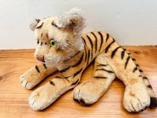 Vintage 1950 s-1960s Steiff Mohair Bengal Tiger Cub Steiff Animal 0910/28 Tiger