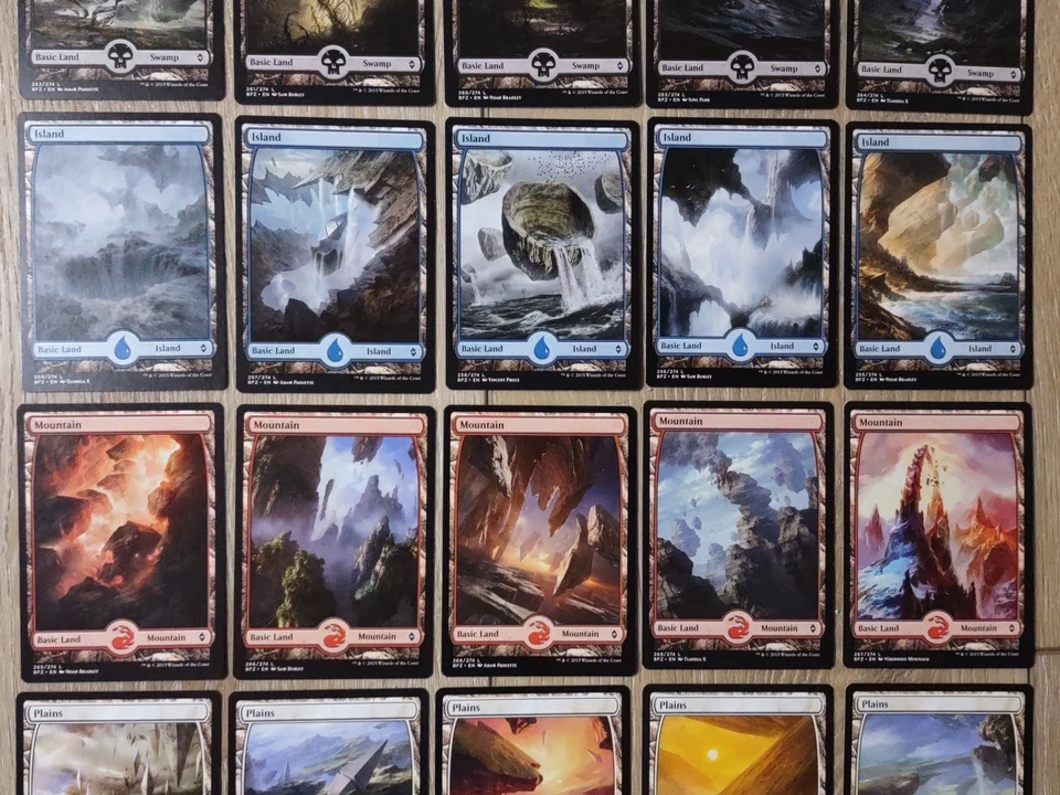 MTG Battle For Zendikar Full Art Land Set (1 of each 25) Complete Set Basic BFZ - Image 3 of 4