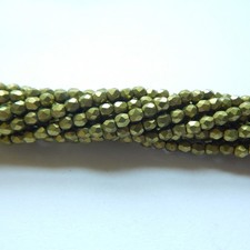 100 Beads - 2mm Fire Polished Faceted - Metallic Meadowlark - Czech Glass